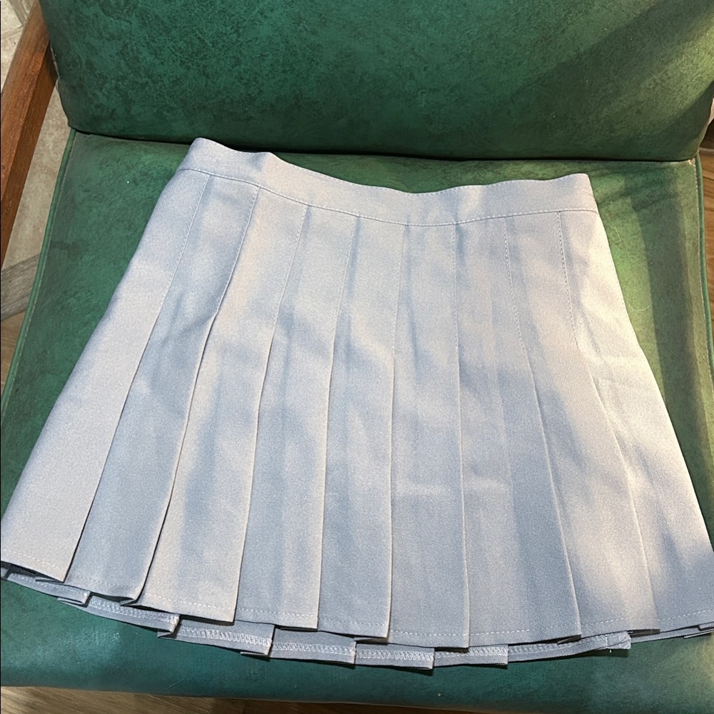 American Apparel Pleated Mini Skirt Gray Made in USA NWT